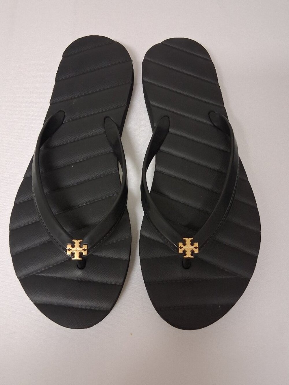 Tory Burch Kira Flip Flops Black Size 7 New Without Box